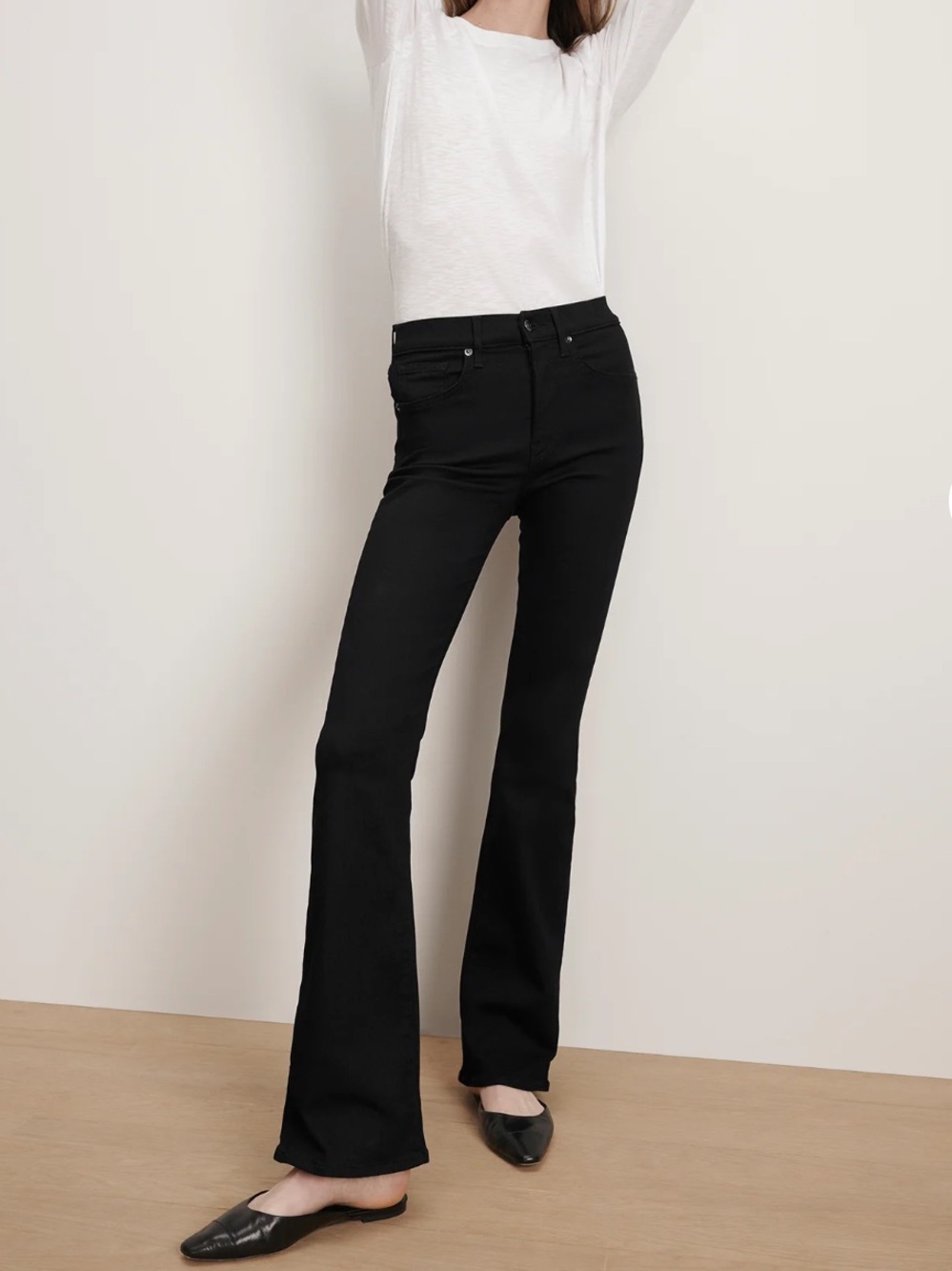 NWT Veronica Beard Beverly High Rise Skinny Flare Jeans Onyx Black 25